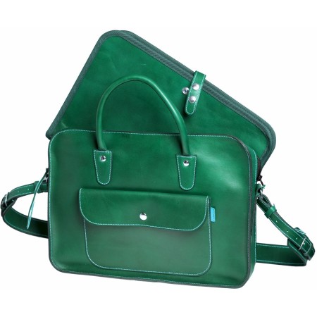 Maletín ejecutivo de cuero con funda extraíble para portátil