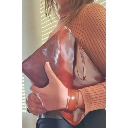 Cartera de mano 100% piel auténtica