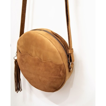 Duna · Bolso redondo de piel hecho en Galicia