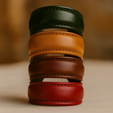 Brazalete Aura · Artesanía en piel gallega de curtición vegetal