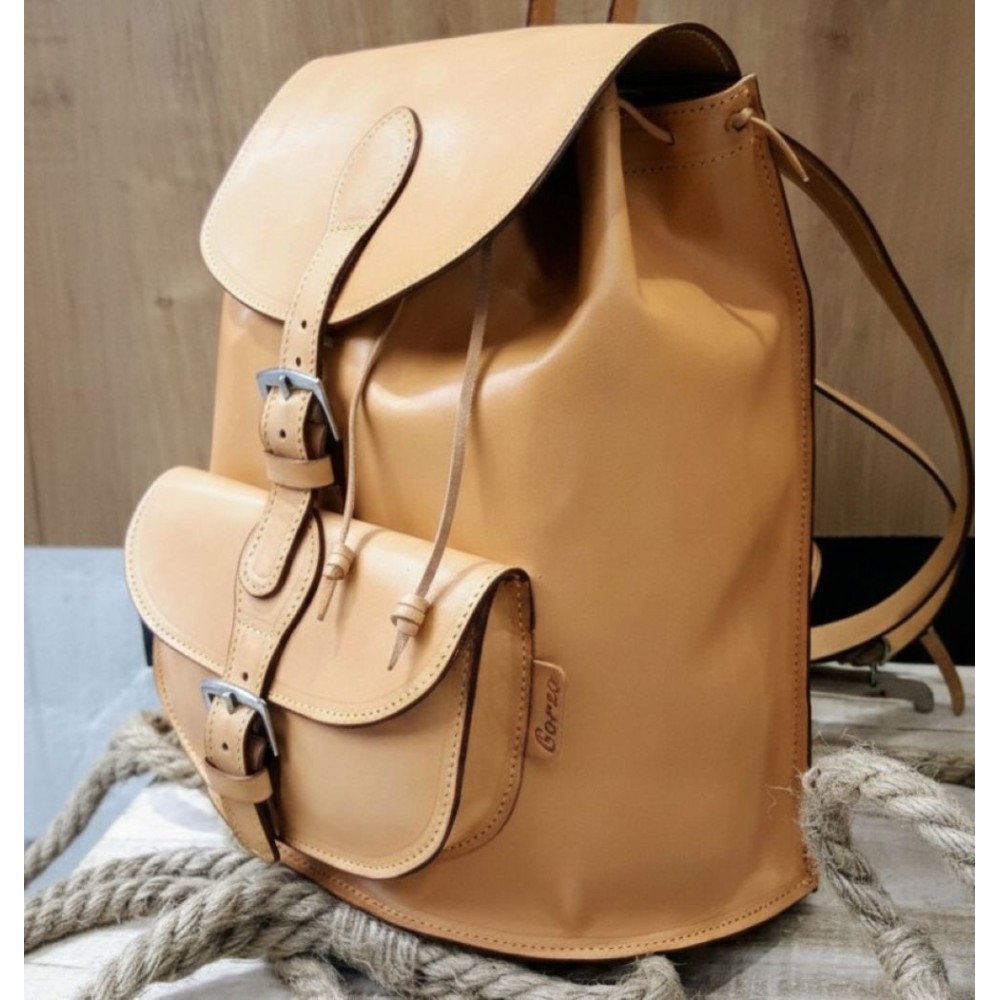 Mochila de piel color  natural
