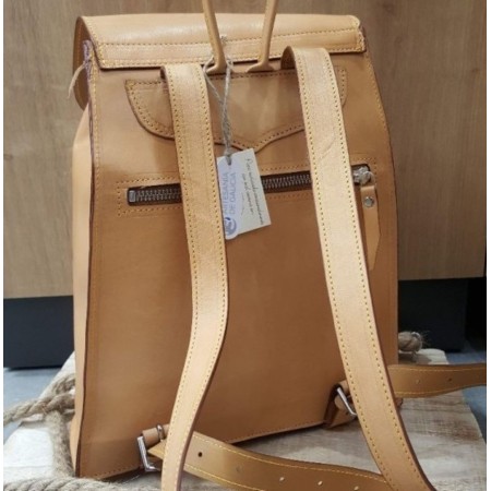 Mochila de piel color  natural