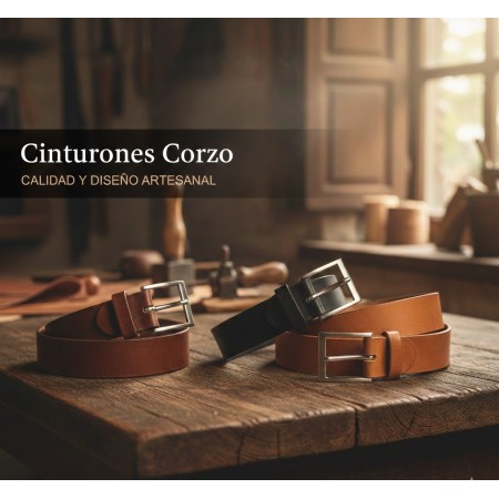 Cinturón de Cuero autentico - 4 Colores y 3 Anchos | [Corzo]