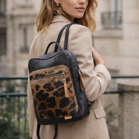Mochila de Piel Mujer Aura - Taller artesanal en Galicia
