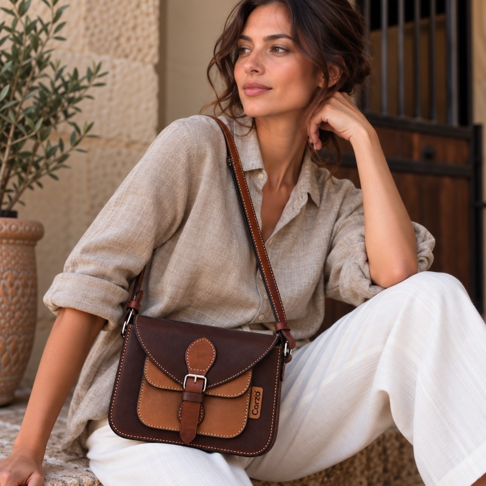 Paseo small leather crossbody bag | Corzo